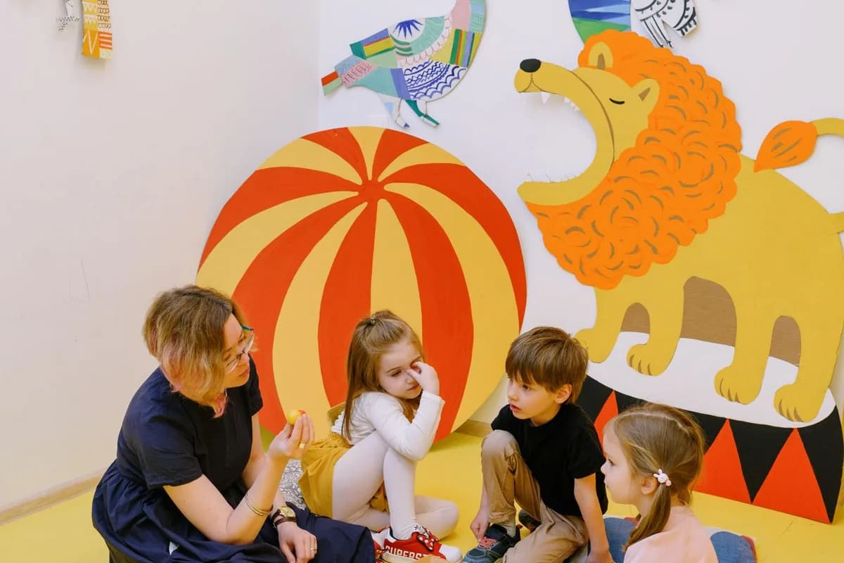 Young children playing together in a daycare classroom